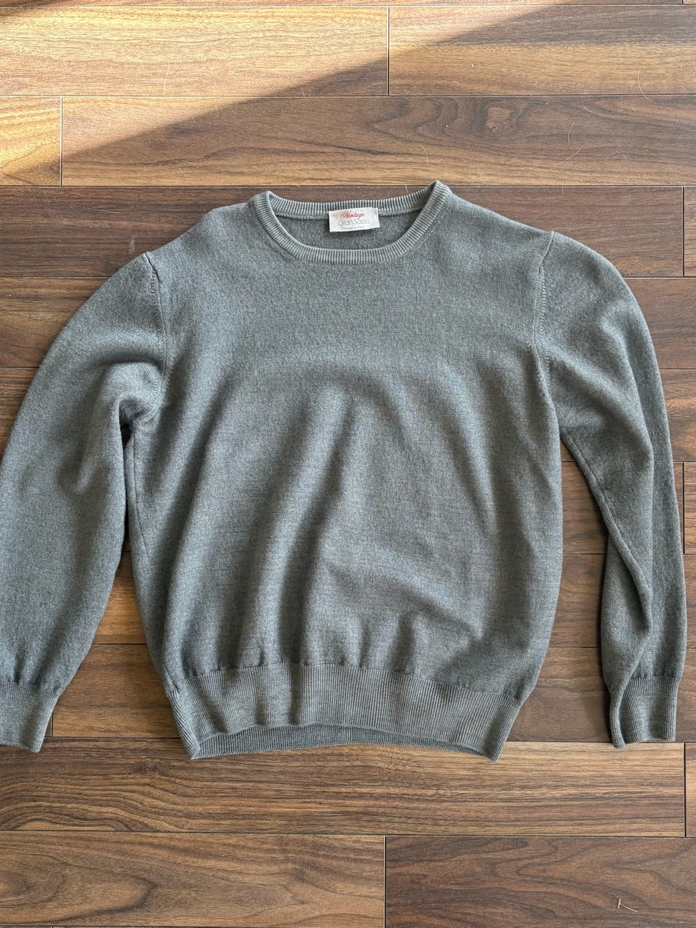 Gran Sasso Wool Men's Crewneck Sweater in Gray
